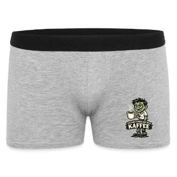 Kaffee-Zombie: Erst Nach Kaffee - Männer Boxer Shorts - Grau meliert - Vorne