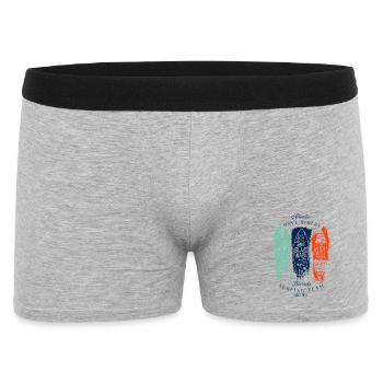 Blue Waves und Atlantiksurfen - Männer Boxer Shorts - Grau meliert - Vorne
