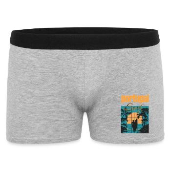 Portugal Surf Sonnenuntergang Surfer - Männer Boxer Shorts - Grau meliert - Vorne