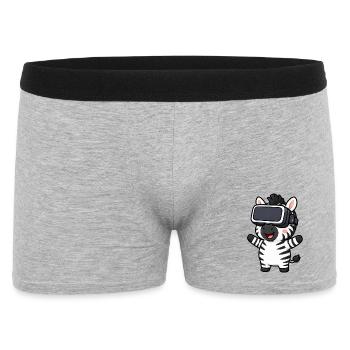 Cute Zebra Cartoon Gamer Virtual Reality - Men's Boxer Shorts - heather grey - Front