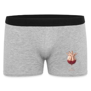 Legs in Wine Glass — Playful Cartoon - Men's Boxer Shorts - heather grey - Front