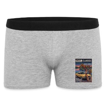 Insel Classic: Vintage Auto Abendstimmung - Männer Boxer Shorts - Grau meliert - Vorne