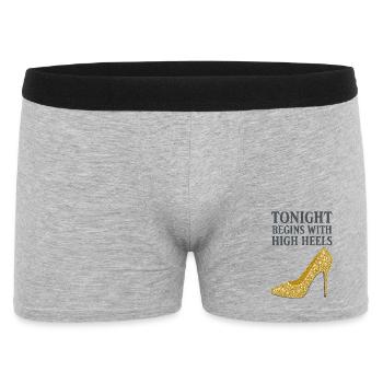 Glitter High Heels – Tonight begins with... - Men's Boxer Shorts - heather grey - Front
