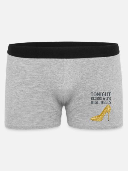 Glitter High Heels – Tonight begins with... - Men's Boxer Shorts - heather grey