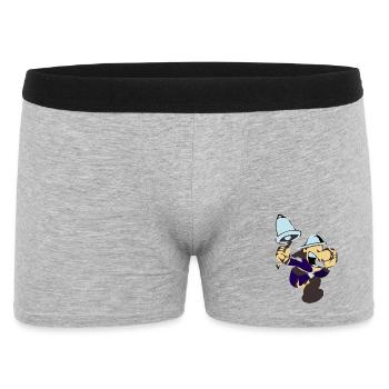 Dessin animé de crieur drôle avec une cloche - Boxer Homme - gris chiné - Devant