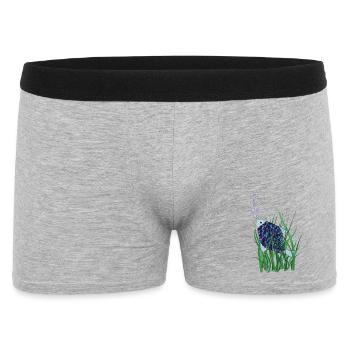 Abstrakter Fisch im Unterwasser Seegras Design - Männer Boxer Shorts - Grau meliert - Vorne