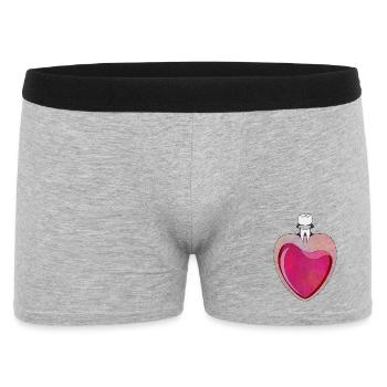 Neon Herz mit Zahndesign - Männer Boxer Shorts - Grau meliert - Vorne