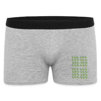 Grünes Erbsenschoten Muster - Männer Boxer Shorts - Grau meliert - Vorne