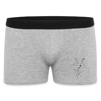 Rosengravierte Blumentinte - Männer Boxer Shorts - Grau meliert - Vorne