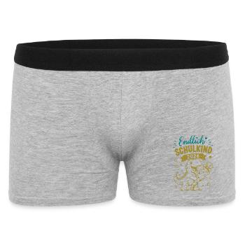 Endlich Schulkind 2026 - Männer Boxer Shorts - Grau meliert - Vorne