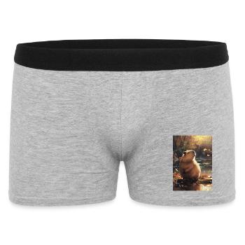 Autumn marmot in reflection - Men's Boxer Shorts - heather grey - Front