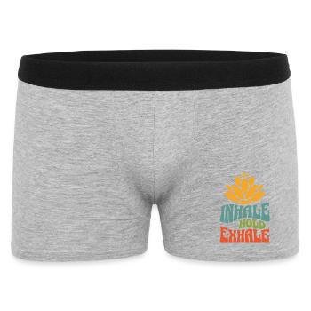 Namasté Lotus Flower Bohème Méditation Yoga Vintage - Boxer Homme - gris chiné - Devant
