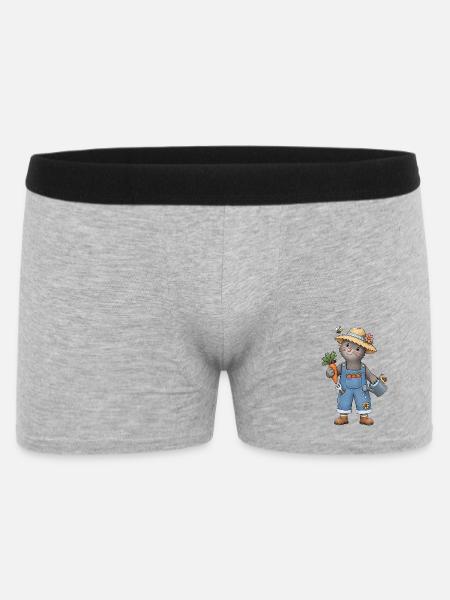 Gartenfreude mit dem kleinen Maulwurf Gärtner - Männer Boxer Shorts - Grau meliert