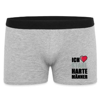 Stahlharte Männer Geschenk - Männer Boxer Shorts - Grau meliert - Vorne