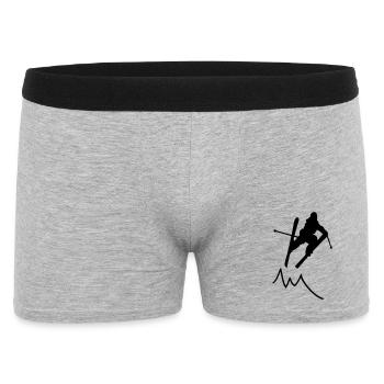 saut à ski contour avec la montagne / skieur III - Boxer Homme - gris chiné - Devant
