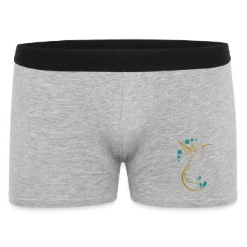 Colibri jaune avec ornements - Boxer Homme - gris chiné - Devant