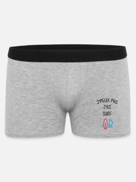 Surf / Surfeur / Sport / Sportif / J'peux pas - Boxer Homme - gris chiné