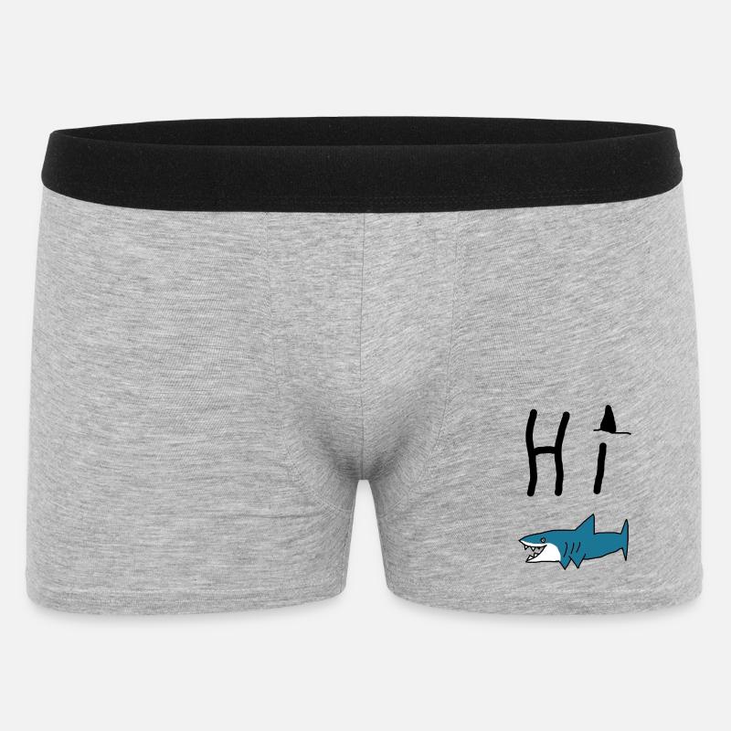 Hai Hej Shark Hej Hilsner Funny Funny - Boxer Shorts til mænd - grå meleret