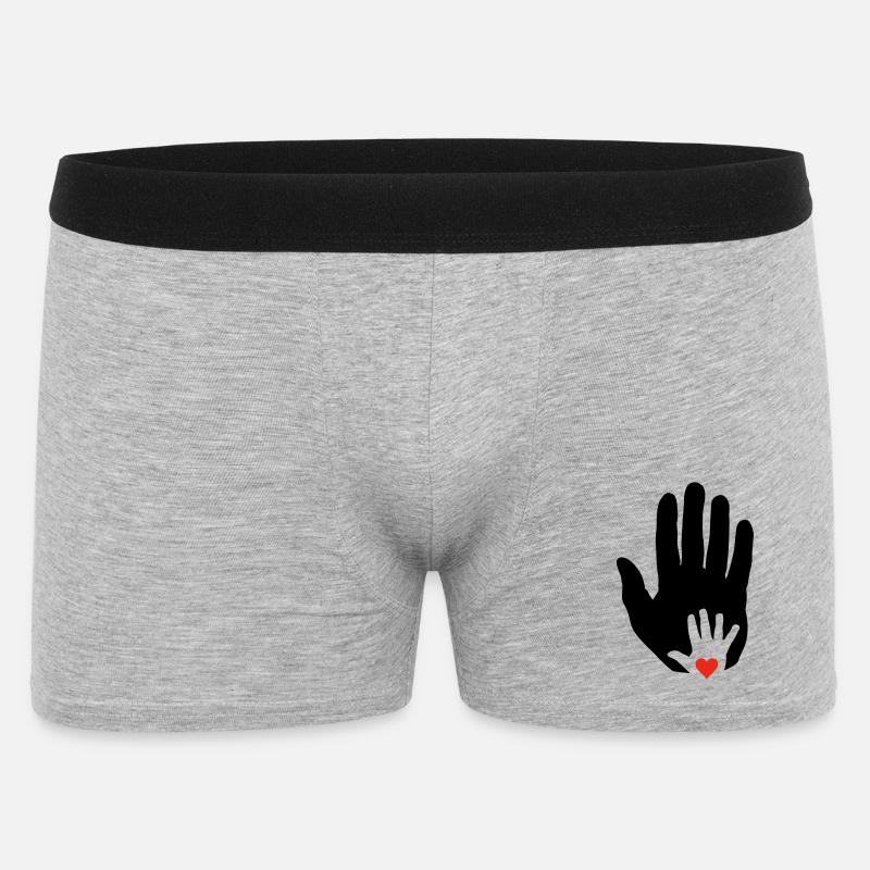 Cœur dans la main de bébé dans la main plus âgée! - Boxer Homme - gris chiné