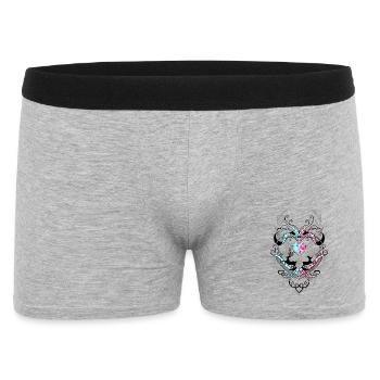 Bois de cerf Edelweiss et cœur - Boxer Homme - gris chiné - Devant