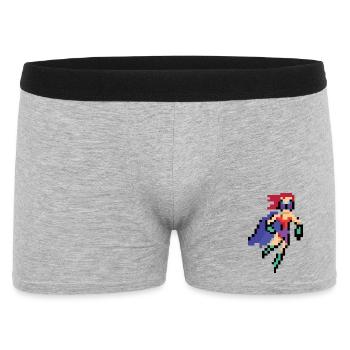 Superhéroïne Pixel Art - Cape violette de la Femme Volante - Boxer Homme - gris chiné - Devant