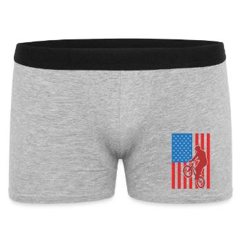 Patriotic BMX cyclist - Men's Boxer Shorts - heather grey - Front