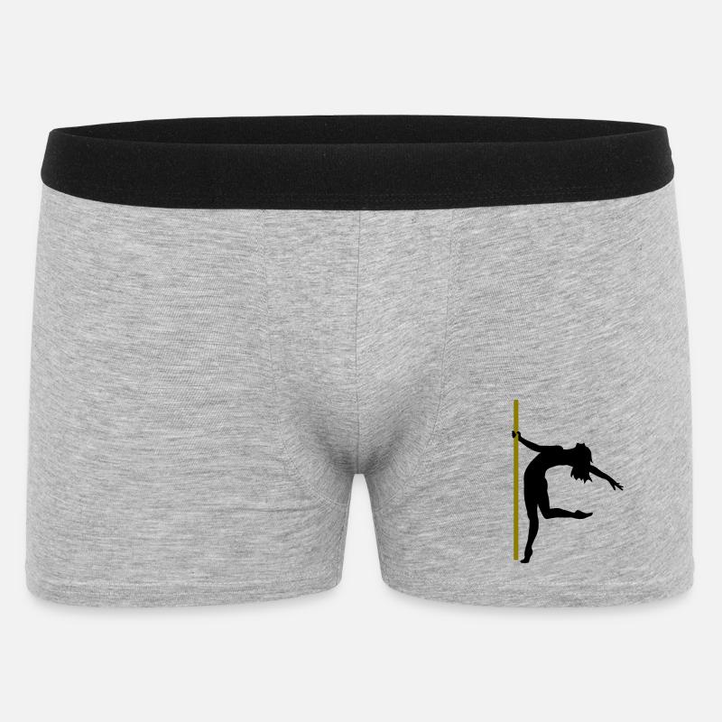 Die Silhouette einer Poledancerin - Männer Boxer Shorts - Grau meliert