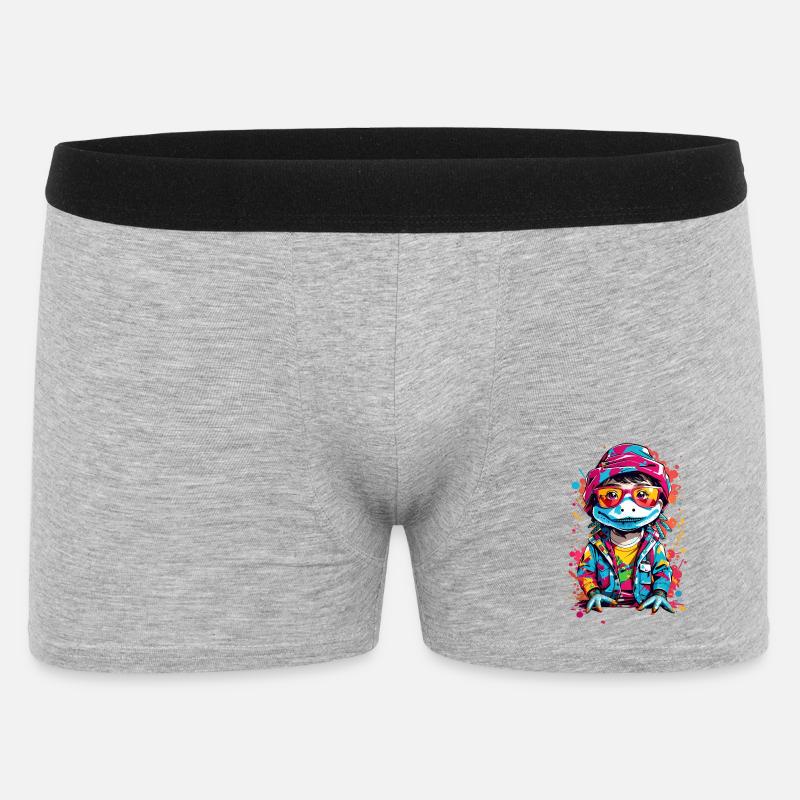 Coole Krokodil - Männer Boxer Shorts - Grau meliert