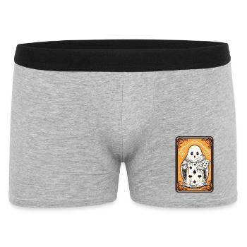 Tarot Karte Geist mit Pik Ass Karte - Männer Boxer Shorts - Grau meliert - Vorne