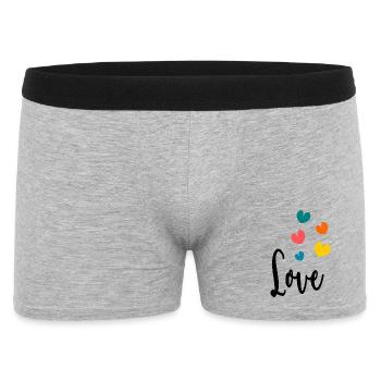 HEART. COUPLE. JUST MARRIED. Bachelorette party. VALENTINE'S DAY. - Men's Boxer Shorts - heather grey - Front