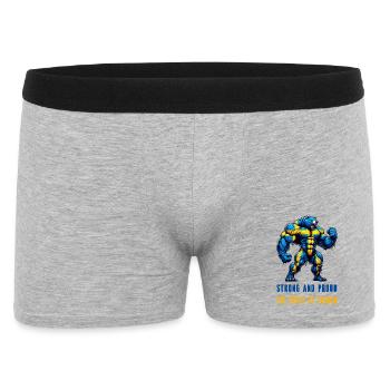 Stark und stolz Schweden Bär - Männer Boxer Shorts - Grau meliert - Vorne
