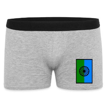 115552801 188819732 Romani-Flagge 1 - Männer Boxer Shorts - Grau meliert - Vorne
