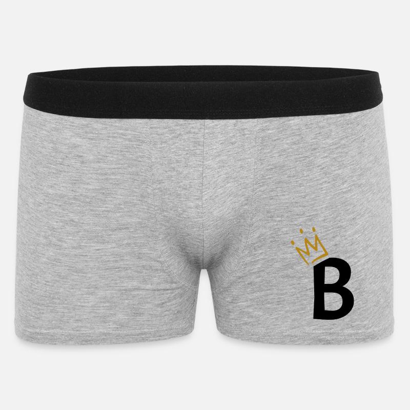 Buchstabe B - Anfangsbuchstabe B - Männer Boxer Shorts - Grau meliert