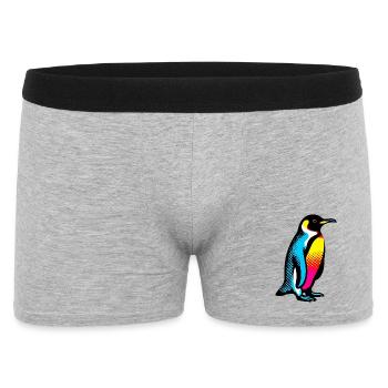 Pinguin - Männer Boxer Shorts - Grau meliert - Vorne