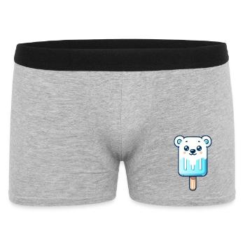 An ice cream in the shape of a smiling polar bear - Men's Boxer Shorts - heather grey - Front