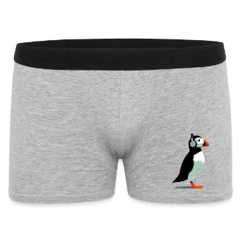 Macareux avec écouteurs - Boxer Homme - gris chiné - Devant