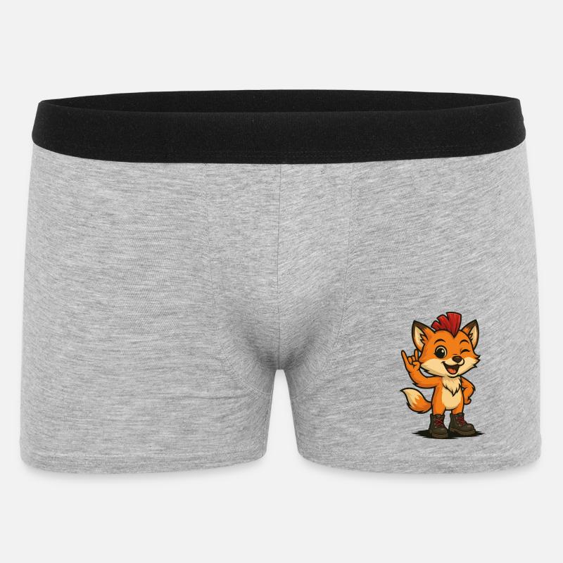 Fuchs mit Punk-Power - Männer Boxer Shorts - Grau meliert