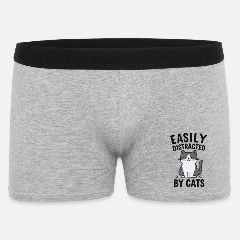 Conception de thème de chat humoristique - Boxer Homme - gris chiné