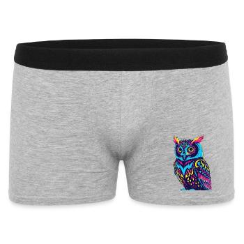 Neon Tribal Owl Design - Boxer Homme - gris chiné - Devant
