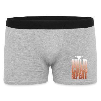 Drohne Build Crash Repeat Drone Pilot - Men's Boxer Shorts - heather grey - Front