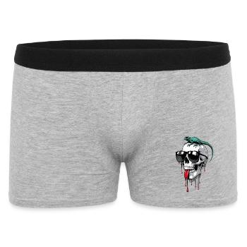 Chilled skull with lizard - Men's Boxer Shorts - heather grey - Front