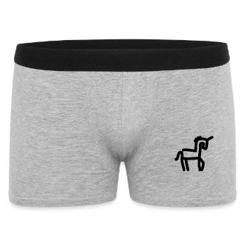 Dessin au trait Licorne - Boxer Homme - gris chiné - Devant