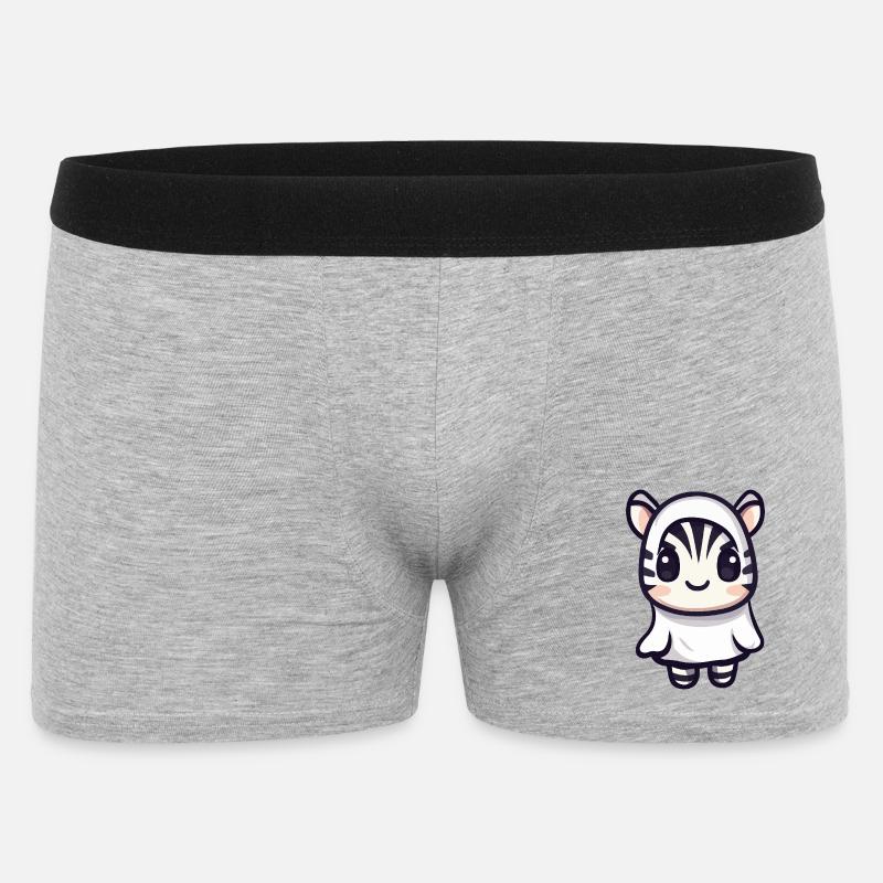 Zebra Halloween Geist - Männer Boxer Shorts - Grau meliert