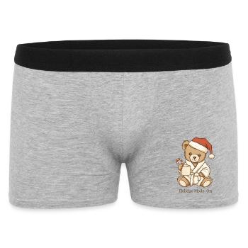 Vintage Teddy Holiday Fashion On Christmas - Men's Boxer Shorts - heather grey - Front