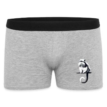 Kaiserschnurrbarttamarin - Männer Boxer Shorts - Grau meliert - Vorne