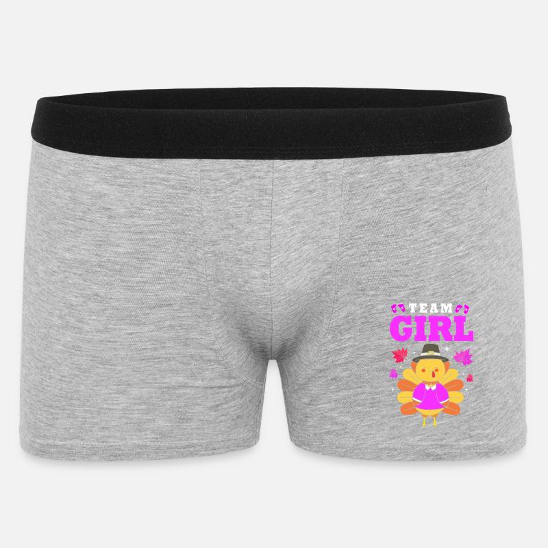 Thanksgiving Gender Reveal Werdende Mutter - Männer Boxer Shorts - Grau meliert