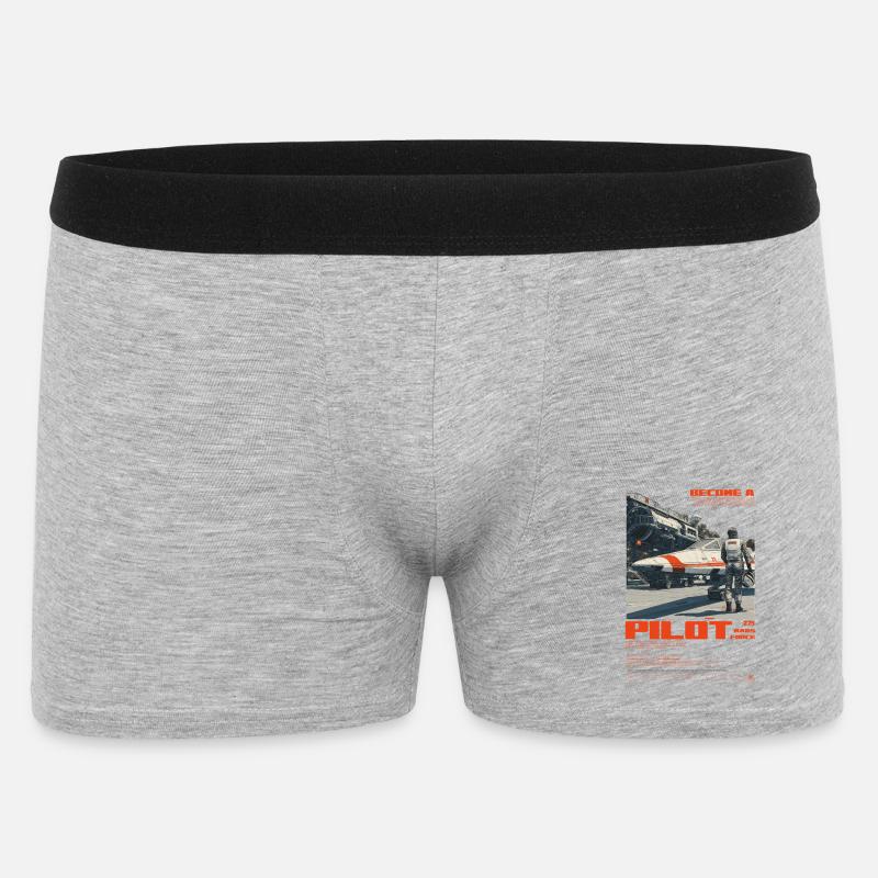 MARS PILOT - Männer Boxer Shorts - Grau meliert