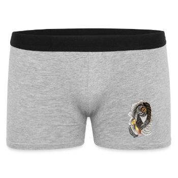 Geometric line drawing with scale pattern - Men's Boxer Shorts - heather grey - Front