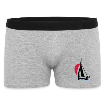 Youth sailing dinghy (420 470 505) sailboat - Men's Boxer Shorts - heather grey - Front