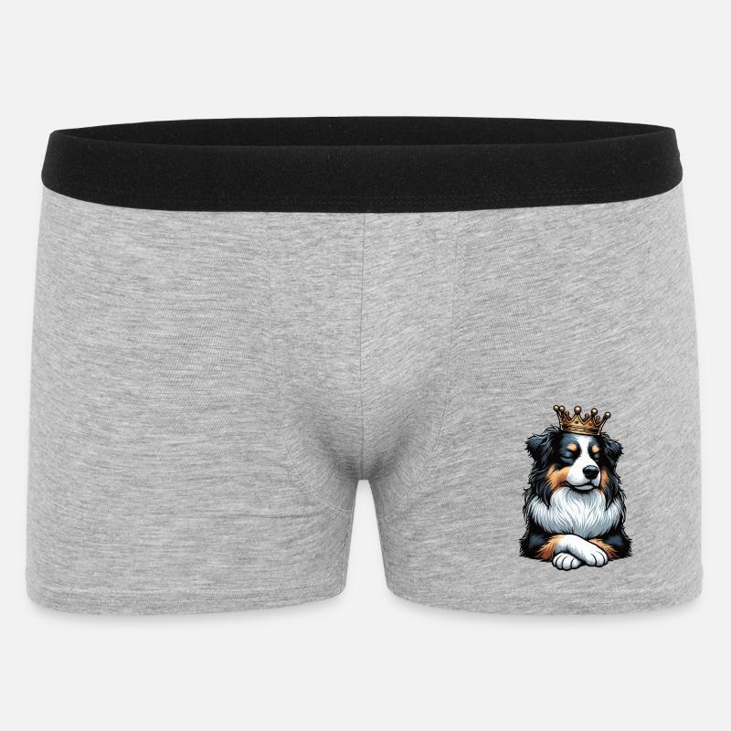 Australian Shepherd Aussie Aussiebesitzer Aussies - Männer Boxer Shorts - Grau meliert